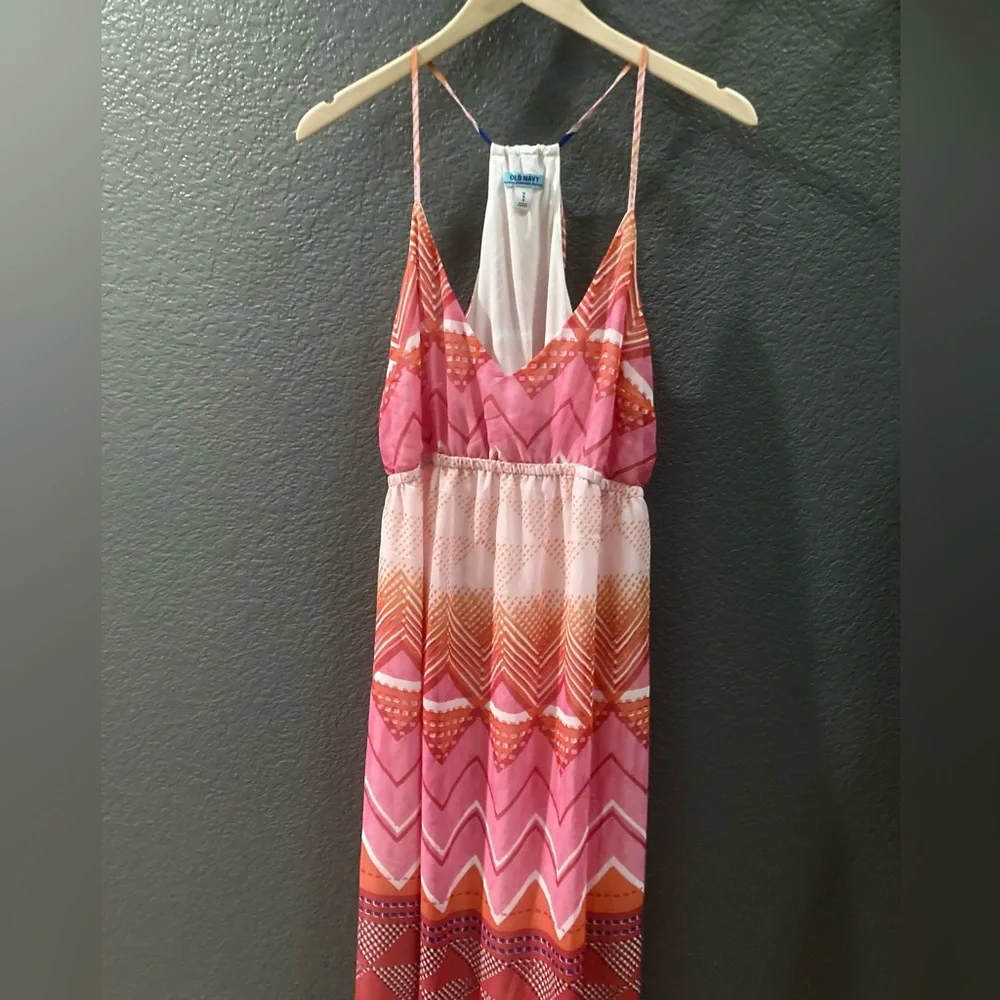 OLD NAVY EUC Like New Multicolor maxi dress, geometric pattern, chevron stripes - Picture 2 of 10